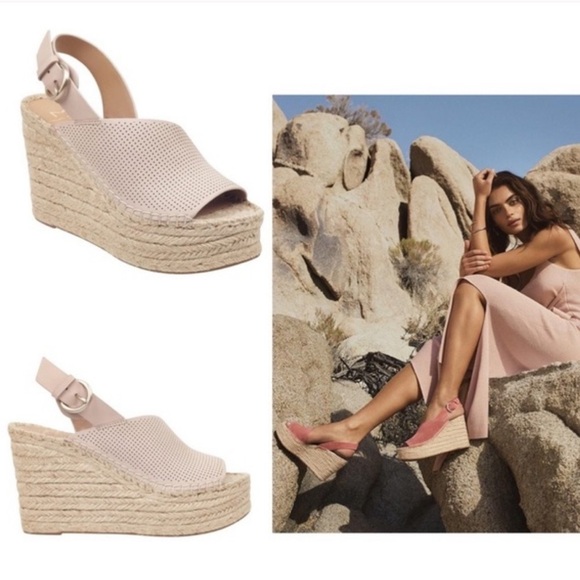 Marc Fisher | Andela Espadrille Wedge Slingback Sandals Light Pink Size 9.5 - Picture 10 of 10